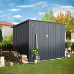 2.1 × 0.9M Outdoor Metal Garden Shed with Lockable Door – Galvanised Steel Bike & Tool Storage (203 × 96 × 141 cm)