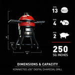 Kamado Joe Konnected Joe 18-Inch Digital Charcoal Grill and Smoker with Cart