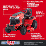 CRAFTSMAN T2400K | 46in 22HP TURN TIGHT Gas Riding Lawn Mower | KOHLER Twin-Cylinder 7000 Series Engine | Hydrostatic Transmission