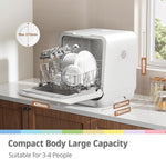 COMFEE’ Mini Plus Table Top Dishwasher – 7+3 Programs, 6L Water Tank, No Plumbing Required