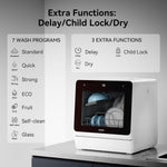 Table Top Dishwasher 7+3 Programmes, Mini Countertop Dishwasher with 5 Place Settings, Delayed Star Function & Child Lock