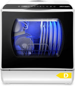 AIRMSEN Mini Table Top Dishwasher – Portable Countertop, 6 Programs, Baby Care Mode, Dual Water Supply