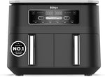 Ninja Foodi Dual Zone Digital Air Fryer, 2 Drawers, 7.6L, 6-in-1, Black AF300UK