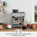 Sage - The Barista Express - Bean to Cup Coffee Machine with Grinder and Manual Milk Frother - 16 Grind Settings, 15 Bar Pump, PID Temp Control, Normal Milk Jug, Stainless Steel