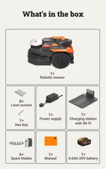 WORX Landroid Vision Cloud WR305E 2WD Robotic Lawnmower without Boundary Cable for 500 m² (AI Obstacle Detection, VSLAM+ RTK Cloud Navigation, Auto Mapping, App Control)
