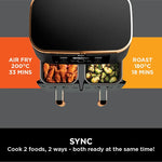 Ninja Foodi MAX Dual Zone Air Fryer,  Tongs, 2 Drawers, 9.5L, 6-in-1, AF400UKCP