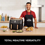 Ninja Foodi MAX Dual Zone Air Fryer,  Tongs, 2 Drawers, 9.5L, 6-in-1, AF400UKCP