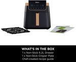 Ninja Air Fryer MAX PRO AF180UKCP – 6.2L Large Single Drawer Air Fryer, No Oil Cooking, Roast, Bake & Air Fry, Family Size, Black & Copper