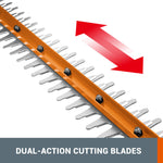 Worx WG264E 56cm 20V Cordless Hedge Trimmer with 2.0Ah Battery and Charger - Lightweight, Dual-Action Blades, Ergonomic Handle