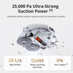 DJI ROMO S Robot Vacuum Cleaner and Mop With 25,000 Pa Suction, Drone-Level Sensing, Dual Robotic Arms, 200-Day Maintenance-Free Operation, Anti-Tangle Roller Brush, Auto Mop Washing & Drying