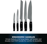 Ninja Foodi StaySharp 5-Piece Knife Set, Block & Sharpener