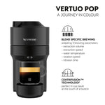 Nespresso Vertuo Pop Coffee Machine by De'Longhi, Over 40 Varieties of Pods, 6 Coffee Cup Sizes, Espresso, Cappuccino, Starter Capsule Set Included, ENV90.B, Black