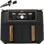 Ninja Foodi MAX Dual Zone Air Fryer,  Tongs, 2 Drawers, 9.5L, 6-in-1, AF400UKCP