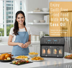 PureMate 9L Dual Air Fryer with Digital Display, Healthy Oil Free 2500W Air Fryer with 8 Preset, LED One Touch Screen, Timer & Adjustable Temperature Control (9L(4.5L+4.5L) Dual Basket)