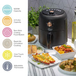Quest 2.3L Compact Air Fryer - Black 1000W