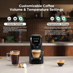 Warriors1 5 in 1 Pod Coffee Machines for Nespresso Original, Dolce Gusto, Lavazza A Modo Mio, Espresso Point Capsule and Ground Coffee, 20Bar, 0.8L, Automatic Small Coffee Machine for Home and Office