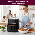 Andrew James 6L Digital Air Fryer, 1600W 10-in-1 Airfryer, Small Air Fryer for Home, Air Fry, Bake, Roast & Grill, LED Touch Display, Rapid Airflow, Non-Stick, Dishwasher Safe