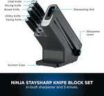 Ninja Foodi StaySharp 5-Piece Knife Set, Block & Sharpener