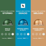 Nespresso Vertuo Coffee Pods, Pack of 30, 10 x Melozio, 10 x Stormio, 10 x Odacio capsules for Nespresso Machines. Make Espressos, Cappuccino and Lattes at home. Recyclable Pods.