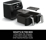 Ninja Foodi Dual Zone Digital Air Fryer, 2 Drawers, 7.6L, 4-in-1, Uses No Oil