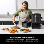 Ninja Double Stack XL Air Fryer SL400UKCP – Vertical Dual Drawer Air Fryer, 9.5L Capacity, 4 Cooking Levels, 6 Functions, Space-Saving Design, Black & Copper