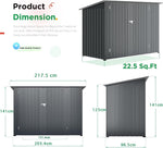 2.1 × 0.9M Outdoor Metal Garden Shed with Lockable Door – Galvanised Steel Bike & Tool Storage (203 × 96 × 141 cm)