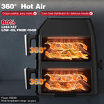 Dual Air Fryer, TopStrong Double Stack Air Fryer with Visual Window, 6 Functions-Air Fry, Air Roast, Bake, Broil, Reheat, Dehydrate, Dishwasher Safe Non-Stick Baskets, 2500W, Family Size(11L)