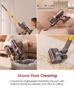 UNINELL HOME Cordless Vacuum Cleaner UV5, 50Kpa 580W 70Mins Vacuum Cleaner for Home with Wall Mount Charging, Anti Tangle Stick Vacuum Self-Standing for Pet Hair/Carpet