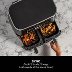 Ninja Foodi Dual Zone Digital Air Fryer, 2 Drawers, 7.6L, 4-in-1, Uses No Oil