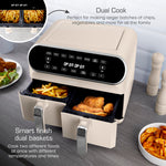 Swan Retro Dual Basket Air Fryer 8L 1700W - Cream