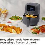 Chefman 2L Mini Air Fryer - Grey Compact Digital RJ38-2T
