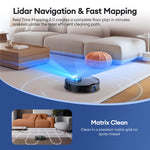 Ultenic 3-in-1 Robot Vacuum and Mop - Black 8000Pa LiDAR