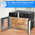Bridge Pro 36 Litre Air Fryer Oven with French Doors and Accessories - XXL Air Fryer Dual Zone, Family Sized, Double Door, 16 in 1 Table Top Oven, Extra Large for Family, Fast and Healthy Cooking