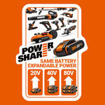 WORX WG163E.9 20V 30cm Cordless Line Trimmer Tool Only (No Battery or Charger) - Lightweight Grass Trimmer with Instant Conversion to Wheeled Edger, CommandFeed Technology, and PowerShare System