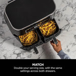 Ninja Foodi Dual Zone Digital Air Fryer, 2 Drawers, 7.6L, 4-in-1, Uses No Oil