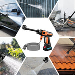 6-in-1 Cordless Pressure Washer, Portable Jet Wash with 120Bar Max Pressure & 3.4GPM Flow, Dual 21V 3.0Ah Batteries, 10-Speed Power Washer for Car, Patio, Bike, Camping Gear & Window Cleaning
