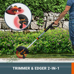 WORX WG163E.9 20V 30cm Cordless Line Trimmer Tool Only (No Battery or Charger) - Lightweight Grass Trimmer with Instant Conversion to Wheeled Edger, CommandFeed Technology, and PowerShare System