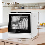 HAVA Table Top Dishwasher – Mini Countertop, Portable, 6 Programs, 5L Water Tank, No Installation Required