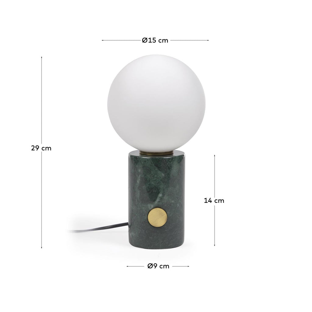 Lonela Tischlampe aus Marmor mit grünem Finish
