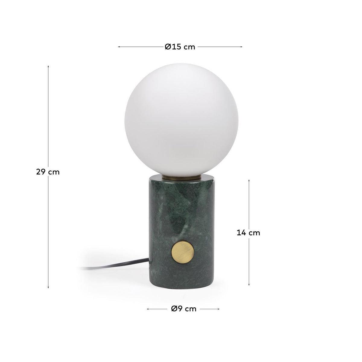 Lonela Tischlampe aus Marmor mit grünem Finish