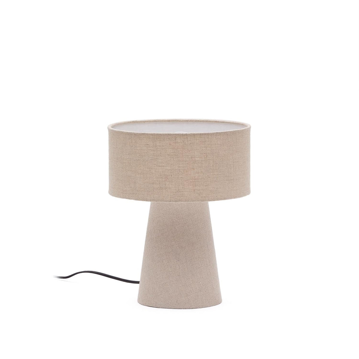 Algaida Tischlampe aus grauem Stoff