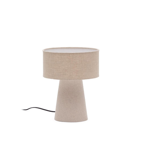 Algaida Tischlampe aus grauem Stoff
