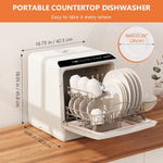 Mini Table Top Dishwasher – 6 Programs, Touch Control, Auto Drying, Baby Care & Fruit Wash