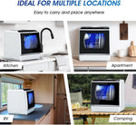 AIRMSEN Mini Table Top Dishwasher – Portable Countertop, 6 Programs, Baby Care Mode, Dual Water Supply