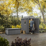 6 × 4 Ft Outdoor Apex Single Door Garden Storage Shed – Grey Wood-Effect