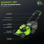 Greenworks 80V 21-Inch Cordless Self-Propelled Lawn Mower