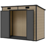 Outsunny 8’×4′ Outdoor Storage Shed Light Brown Resin