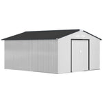 Outsunny Outdoor Storage Shed White 11’×13′ Galvanized Steel