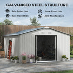 Outsunny Outdoor Storage Shed White 11’×13′ Galvanized Steel