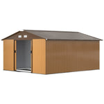 Outsunny Outdoor Storage Shed Yellow 11’×13′ Galvanized Steel